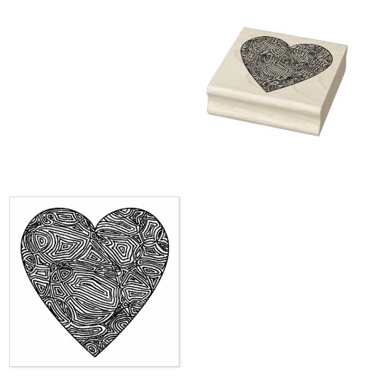 Scribbleprints Heart Rubberstempel (Gestempeld)