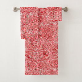 Scribbleprints Rood Bad Handdoek