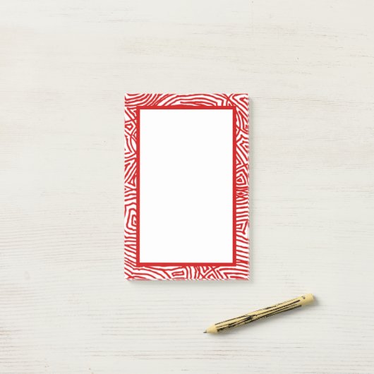 Scribbleprints Rood Rand Post-it® Notes (Op bureau)