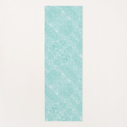 Scribbleprints Turquoise Yogamat (Voorkant)