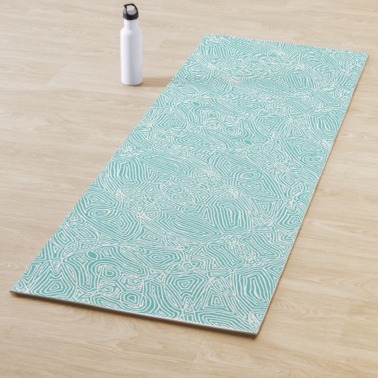 Scribbleprints Turquoise Yogamat (In situ)