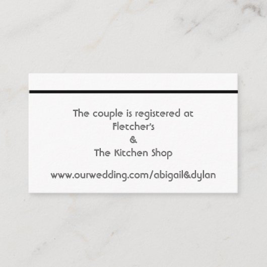 "Scribbles" Bruiloft Registry Kaarten (Voorkant)