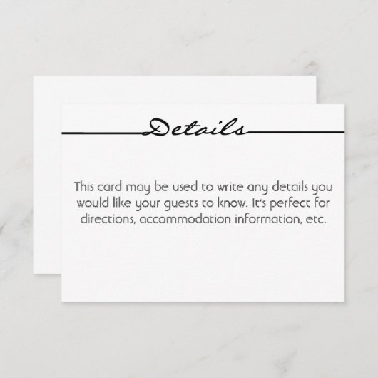 "Scribbles" Details Kaart (Voorkant / Achterkant)