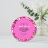 SCRIBBLES Round Sweet 16 Uitnodiging (Staand voorkant)