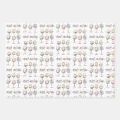 Scribbly doodle wine glass pattern Merry Christmas Inpakpapier Vel (Voorkant 2)
