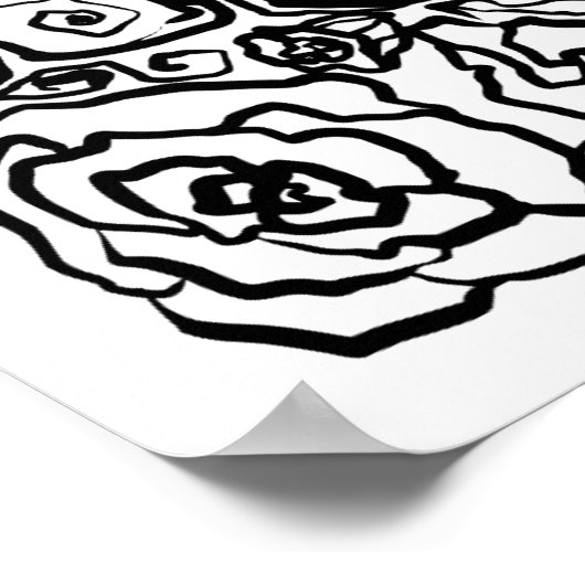 Scribbly Doodles Rozen kleur Me Poster (Hoek)