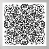 Scribbly Doodles Rozen kleur Me Poster (Voorkant)