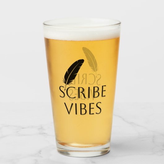 Scribe Vibes Auteur Schrijver Dichter  Glas (Voorkant gevuld)