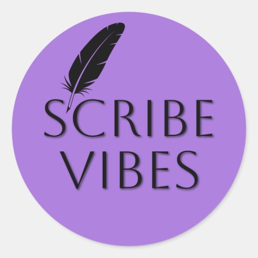 Scribe Vibes Auteur Schrijver Dichter Ronde Sticker (Voorkant)