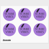 Scribe Vibes Author Writer Poet  Ronde Sticker (Vel)