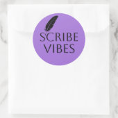 Scribe Vibes Author Writer Poet  Ronde Sticker (Tas)