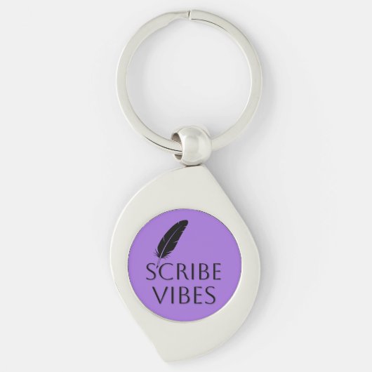 Scribe Vibes Purple Writers Authors Poets Sleutelhanger (Voorkant)