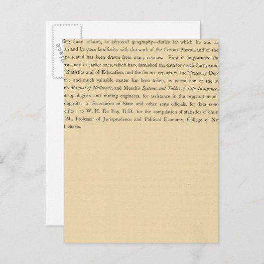 Scribner's statistische atlas briefkaart (Voorkant / Achterkant)