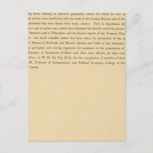 Scribner's statistische atlas briefkaart (Voorkant)