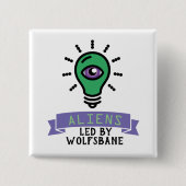 Scrimo Team Aliens Pin Vierkante Button 5,1 Cm (Voorkant)