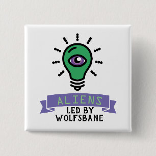 Scrimo Team Aliens Pin Vierkante Button 5,1 Cm