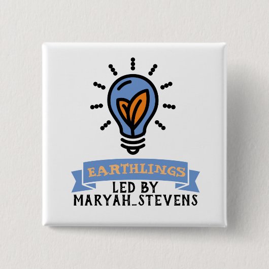 Scrimo Team Earthlings Pin Vierkante Button 5,1 Cm (Voorkant)
