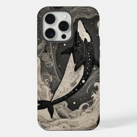 Scrimshaw Breach Whale iPhone Case Hoesje (Achterkant)