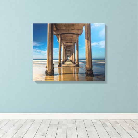 Scripps Pier Canvas Afdruk (Insitu (Houten vloer))