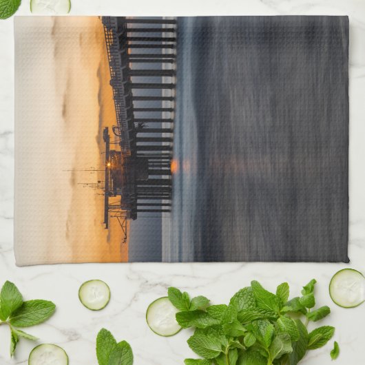 Scripps Pier Theedoek (Gevouwen)