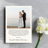 Script 2 Foto Cream Bruiloft Bedankkaart