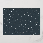 Script 2 foto's Chistmas blauw gelukkig Folie Feestdagenkaart (Achterkant)