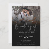 Script 2 Foto's Overlay QR Code Bruiloft Zwart Kaart (Voorkant)