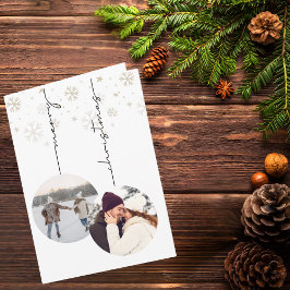 Script 2 Photo Ornaments Simple Merry Christmas Kaart