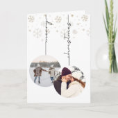 Script 2 Photo Ornaments Simple Merry Christmas  Kaart (Voorkant)