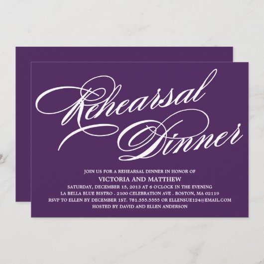 SCRIPT 2 | REHEARSAL DINNER INVITE KAART (Voorkant / Achterkant)