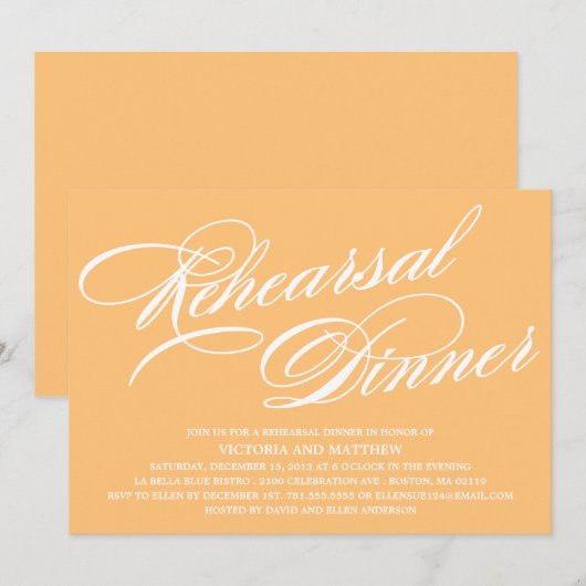 SCRIPT 2 | REHEARSAL DINNER INVITE KAART (Voorkant / Achterkant)