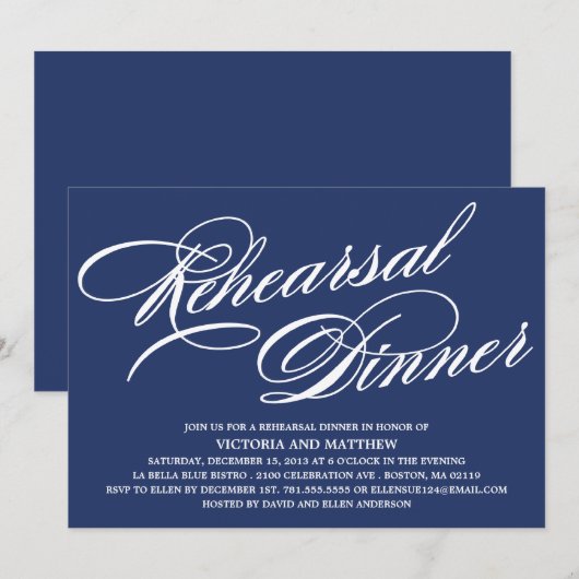 SCRIPT 2 | REHEARSAL DINNER INVITE KAART (Voorkant / Achterkant)