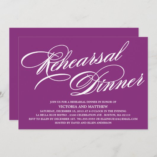 SCRIPT 2 | REHEARSAL DINNER INVITE KAART (Voorkant / Achterkant)