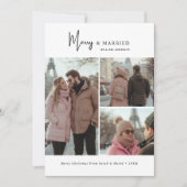 Script 3 Foto Vrolijk en getrouwd Kerstfoto Feestdagenkaart (Voorkant)