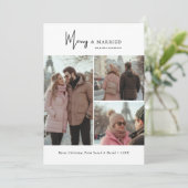 Script 3 Foto Vrolijk en getrouwd Kerstfoto Feestdagenkaart (Staand voorkant)