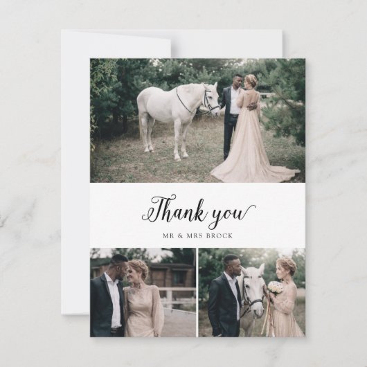  script 3 Photo Collage Wedding Bedankkaart (Voorkant)
