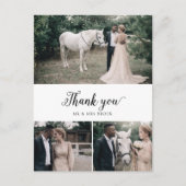  script 3 Photo Collage Wedding Hartelijk dank Briefkaart (Voorkant)