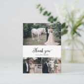  script 3 Photo Collage Wedding Hartelijk dank Briefkaart (Staand voorkant)