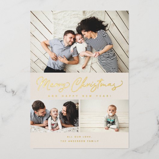 Script 3 van de Folie van de Vroege Kerst Collage  Folie Feestdagenkaart (Voorkant)