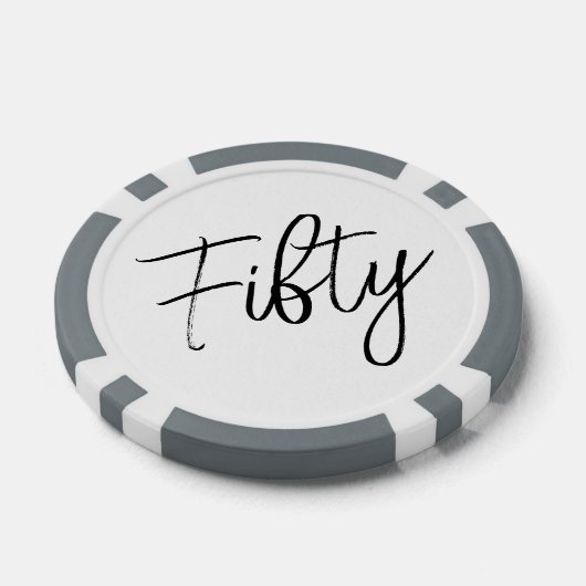 Script 50e verjaardag poker chips (Enkel)