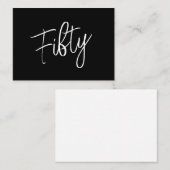 Script 50th Birthday Black Notitiekaartje (Voorkant / Achterkant)