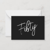 Script 50th Birthday Black Notitiekaartje (Voorkant)