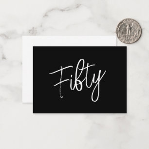 Script 50th Birthday Black Notitiekaartje