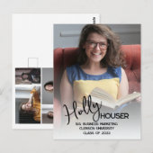 Script 5 Foto Afstudeer Uitnodiging Postkaart (Voorkant / Achterkant)