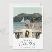 Script 5 Foto Nautisch strand Vrolijk kerstfeest Feestdagenkaart (Voorkant)