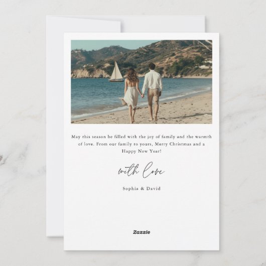 Script 5 Foto Nautisch strand Vrolijk kerstfeest Feestdagenkaart (Achterkant)