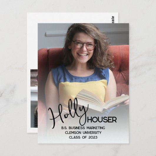 Script 5 Foto Verjaardagsaankondiging Kaart (Voorkant / Achterkant)