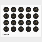 Script 60e Verjaardag Zwart Ronde Sticker (Vel)