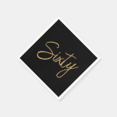 Script 60e Verjaardag Zwart Servet (Hoek)