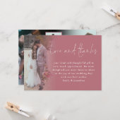 Script 6 Foto's Bruiloft Liefde Bedankt Roos Goud Kaart (Voorkant / Achterkant in situ)